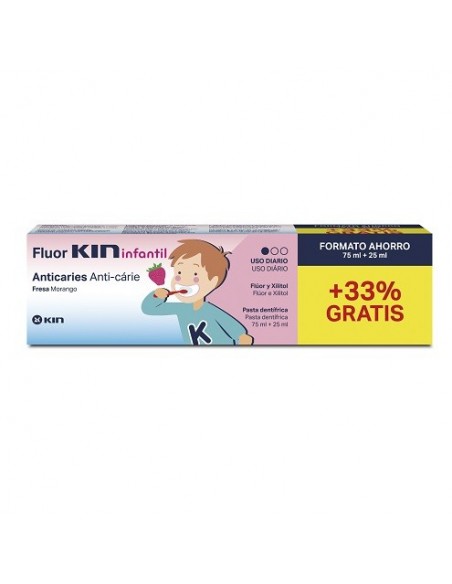 FLUOR KIN INFANTIL PASTA DENTIFRICA FRESA 75 ML