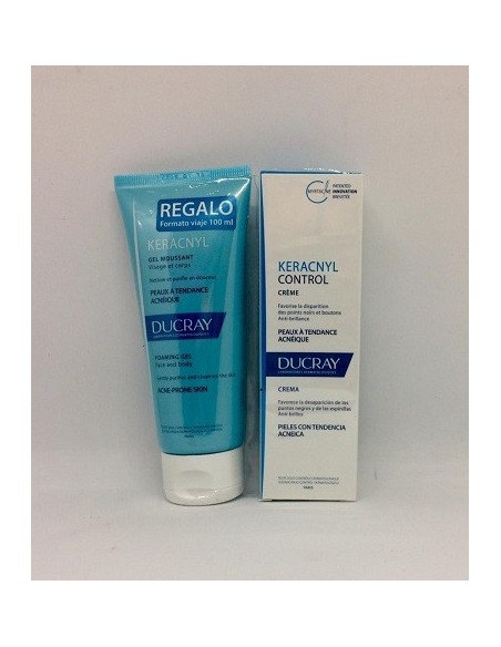 PACK KERACNYL CONTROL CREMA DUCRAY 30 ML  GEL LIMPIADOR DUCRAY VIAJE 100 ML