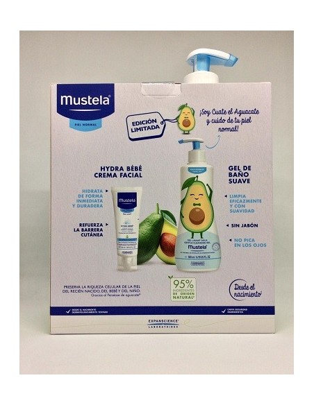 MUSTELA PACK PIEL NORMAL GEL DE BANO SUAVE 500ML  HYDRA BEBE CREMA FACIAL 40ML
