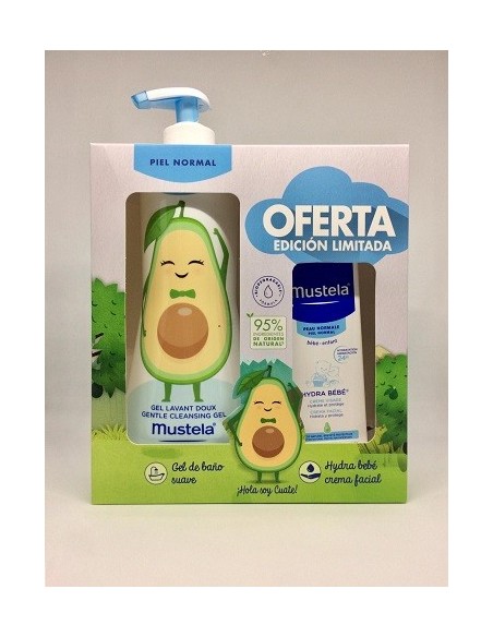 MUSTELA PACK PIEL NORMAL GEL DE BANO SUAVE 500ML  HYDRA BEBE CREMA FACIAL 40ML