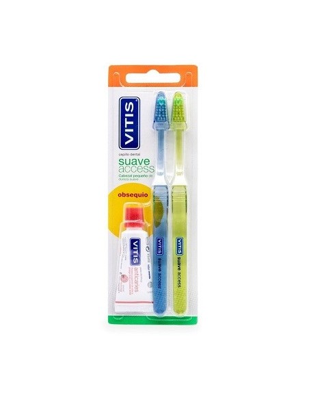 CEPILLO DENTAL ADULTO VITIS ACCESS SUAVE BLISTER 2 U