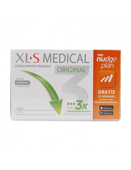 XLS MEDICAL ORIGINAL CAPTAGRASAS NUDGE 180 COMPRIMIDOS