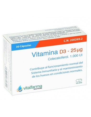 VITAMINA D3 25 MCG 30 CAPSULAS