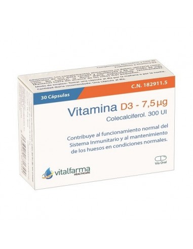 VITAMINA D3 75 microgramos 30 CAPSULAS
