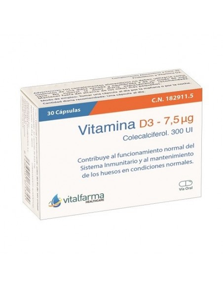VITAMINA D3 75 microgramos 30 CAPSULAS