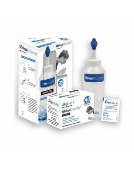 RHINODOUCHE PACK IRRIGADOR NASAL  SINUSAL XL 500 ML  26 SOBRES MEZCLA DE SALES 5 G