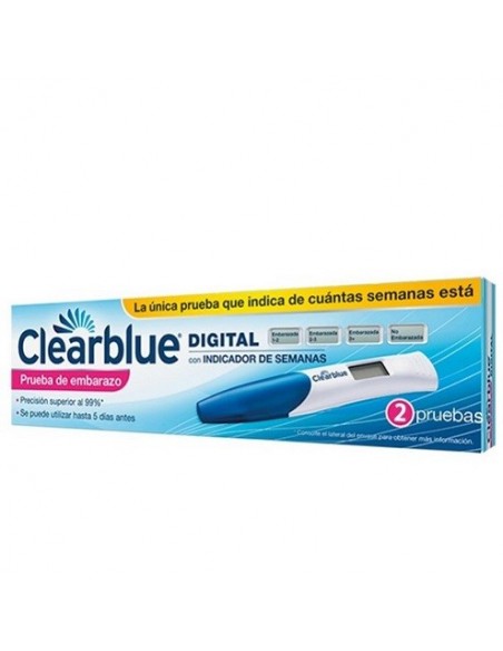 CLEARBLUE PRUEBA DIGITAL TEST DE EMBARAZO INDICADOR EN SEMANAS 2 PRUEBAS