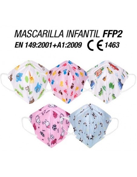 MASCARILLA FFP2 INFANTIL COLORES VARIADOS 1UNIDAD