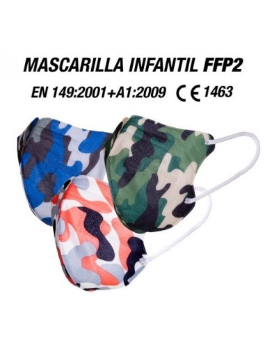 MASCARILLA FFP2 INFANTIL COLORES VARIADOS 1UNIDAD