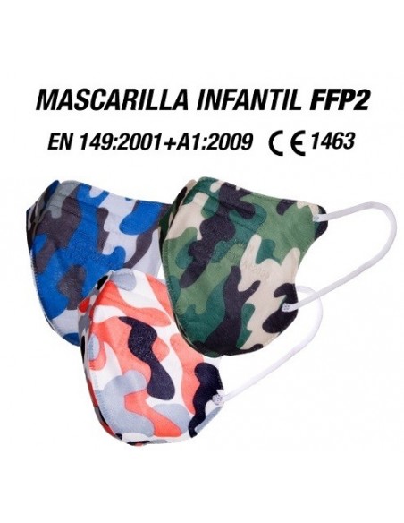 MASCARILLA FFP2 INFANTIL COLORES VARIADOS 1UNIDAD