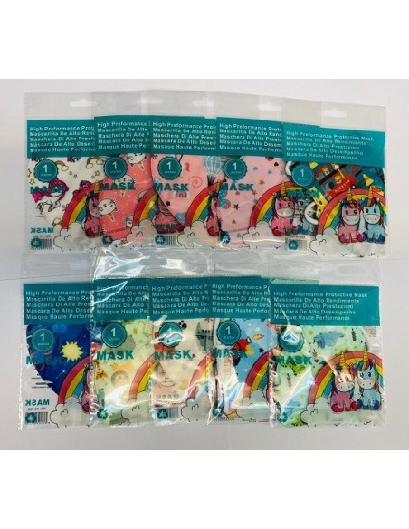 MASCARILLA FFP2 INFANTIL COLORES VARIADOS 1UNIDAD