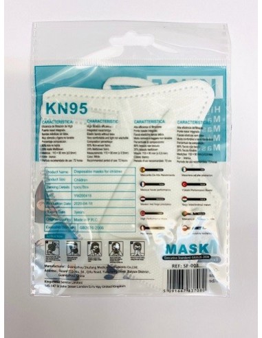 MASCARILLA FFP2 INFANTIL COLORES VARIADOS 1UNIDAD