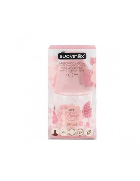 BIBERON 0 BPA PP BOCA ANCHA T LATEX ANATOMICA 150 CC  T1 M ROSA