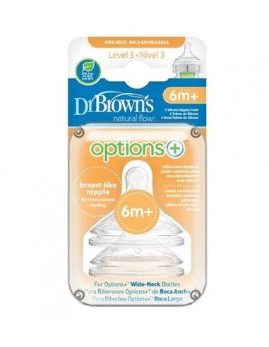 TETINA DR BROWNS SILICONA 6 MESES N3 BOCA ANCHA...