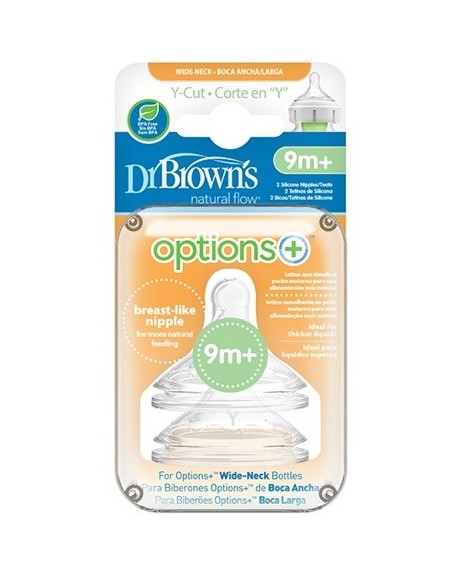 TETINA DR BROWNS SILICONA 9 MESES N4 BOCA ANCHA 2UDS