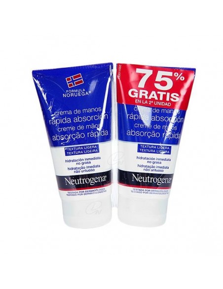 NEUTROGENA CREMA DE MANOS RAPIDA ABSORCION 2 X 75 ML