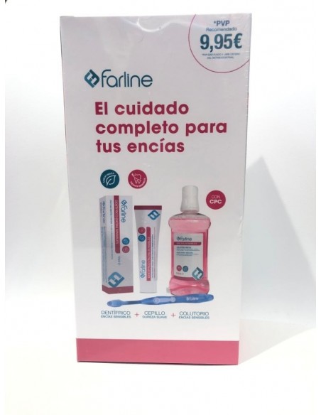 FARLINE PACK ENCÍAS SENSIBLES PASTA+ CEPILLO + COLUTORIO 500ML
