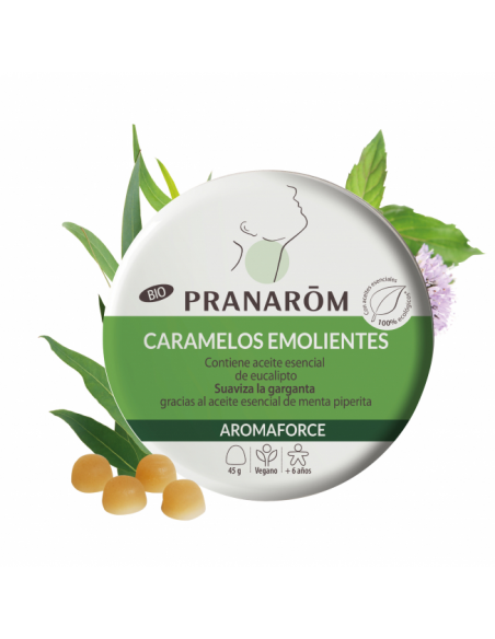 CARAMELOS EMOLIENTES AROMAFORCE PRANAROM MENTA PIPERITA 45G
