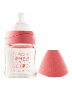 BIBERON VIDRIO BOCA ANCHA TETINA REDONDA SUAVINE 120 ML