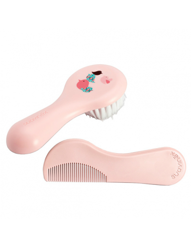 CEPILLO Y PEINE INFANTIL SOFT ROSA DECORADO