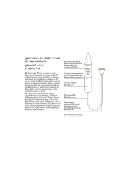 ASPIRADOR NASAL SUAVINEX ANATOMICO RECAMBIO 10 UNIDADES