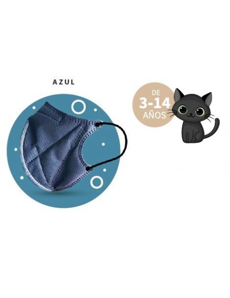MASCARILLA ERGO NATURAL INFANTIL AZUL 2U