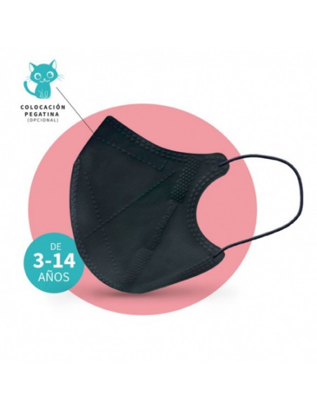 MASCARILLA ERGO NATURAL INFANTIL NEGRA 2U
