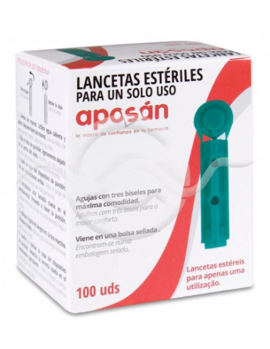 LANCETA GLUCOMETRO APOSAN 100U