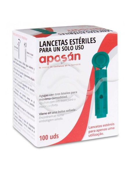 LANCETA GLUCOMETRO APOSAN 100U