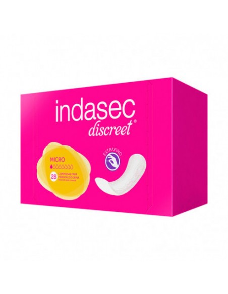 INDASEC COMPRESAS PERDIDAS LEVES MICRO 45 ML 28 UNIDADES